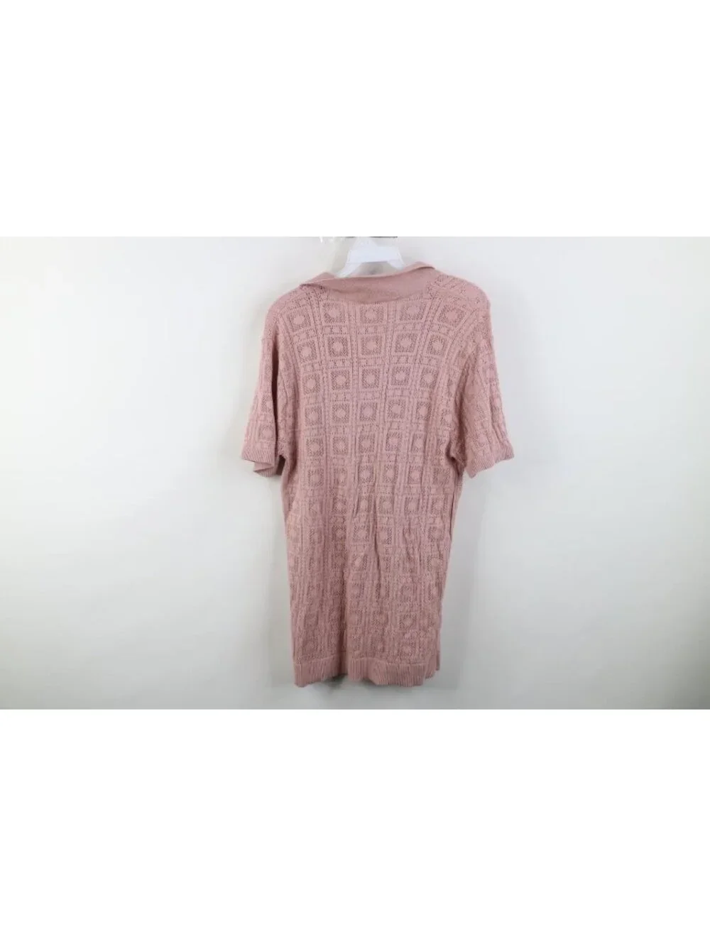 Vtg Y2K Hollister Mens XS Mesh Knit Geometric Short Sleeve Collared Polo Shirt